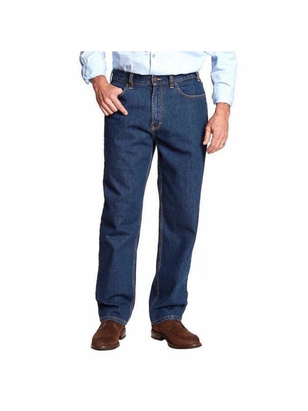 Kirkland Signature Men's 42x30 Blue Denim Jeans 100% Cotton Straight Fit e1502